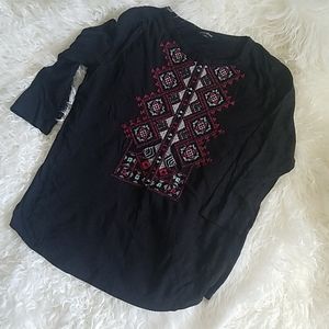 Lucky Brand mid sleeve Black top